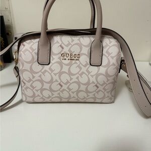 GUESS Women's Cream and Pink Satchel